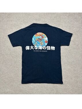 CVLA Mens Shirt Blue Small S Short Sleeve Crewneck Dragon Logo Casual Streetwear